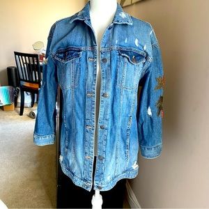 Express distressed oversized denim jacket, size M/L